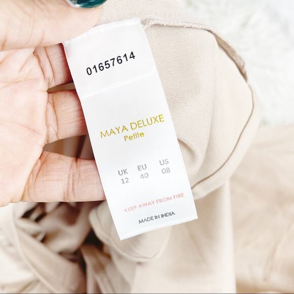 ASOS Maya Petite Sequin Square Neck Mini Prom Skater Dress in‎ Taupe Blush 8 8P - Picture 5 of 7